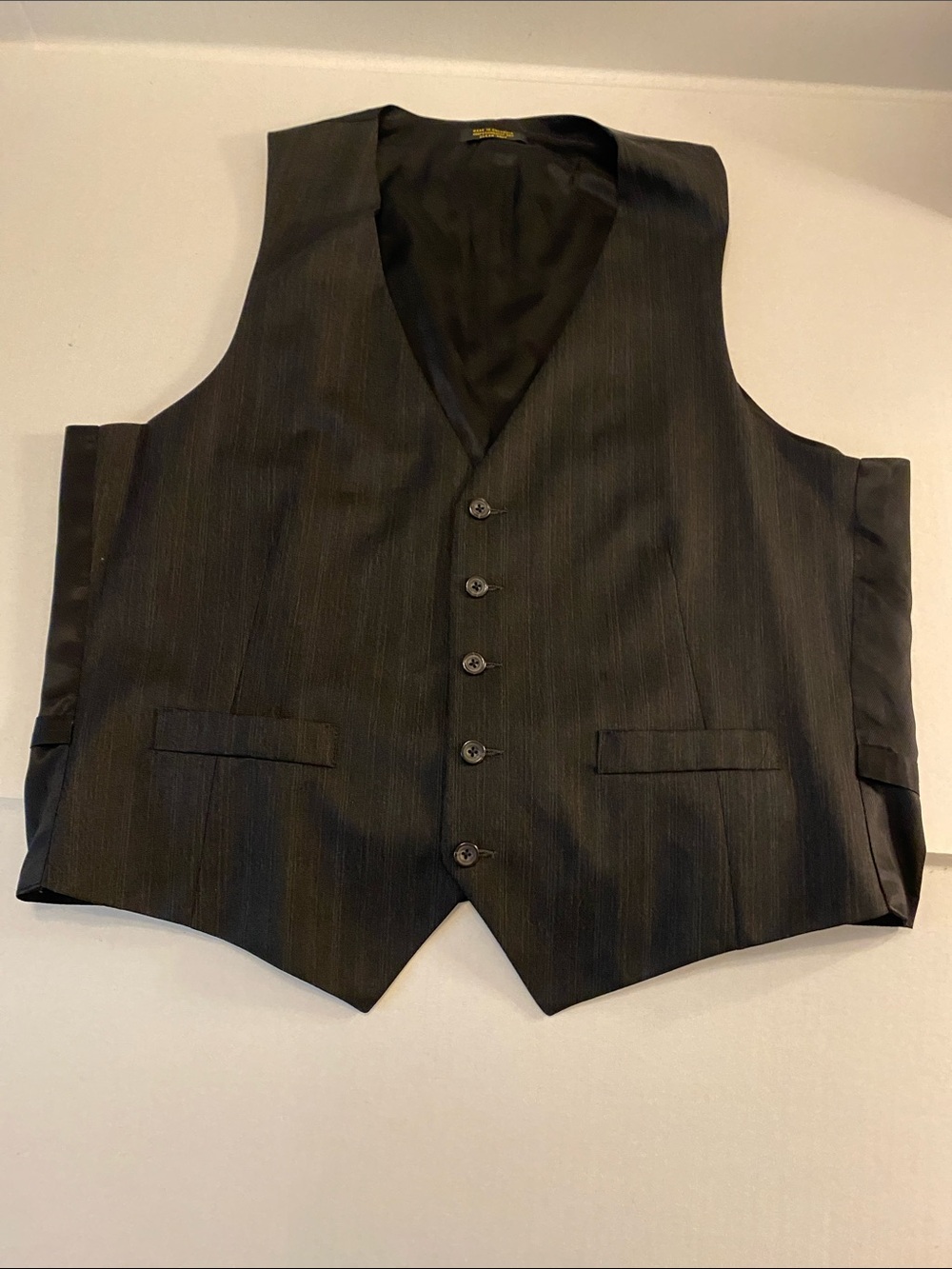 Men's Dark Pinstripe Dress Vest - Classic Formal Waistcoat